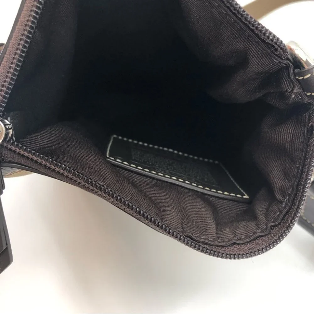 Coach Brown Leather Crossbody Coin Wallet | Adjustable Strap - Picture 5 of 6